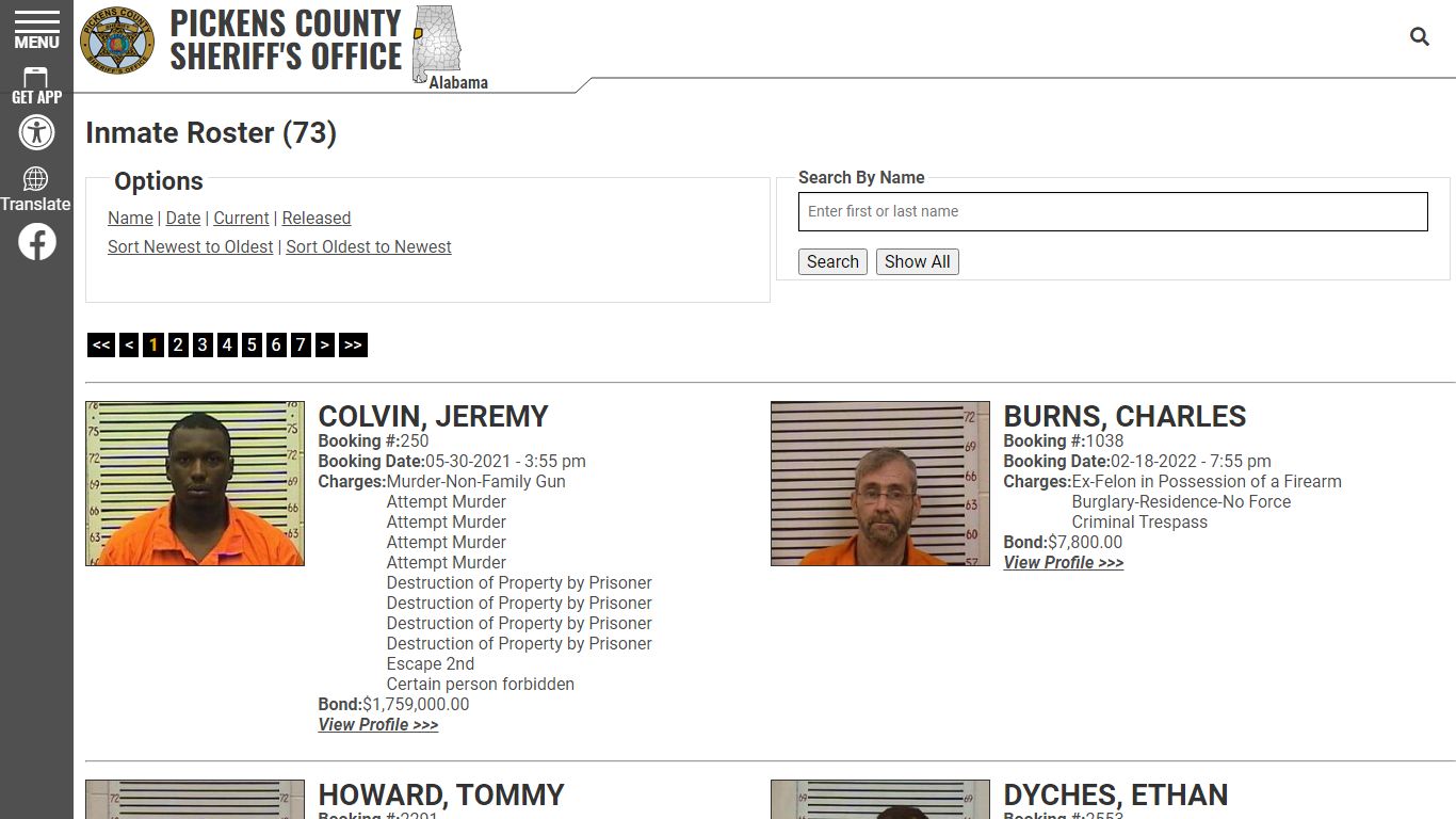 Inmate Roster - Current Inmates Booking Date Ascending - Pickens County ...